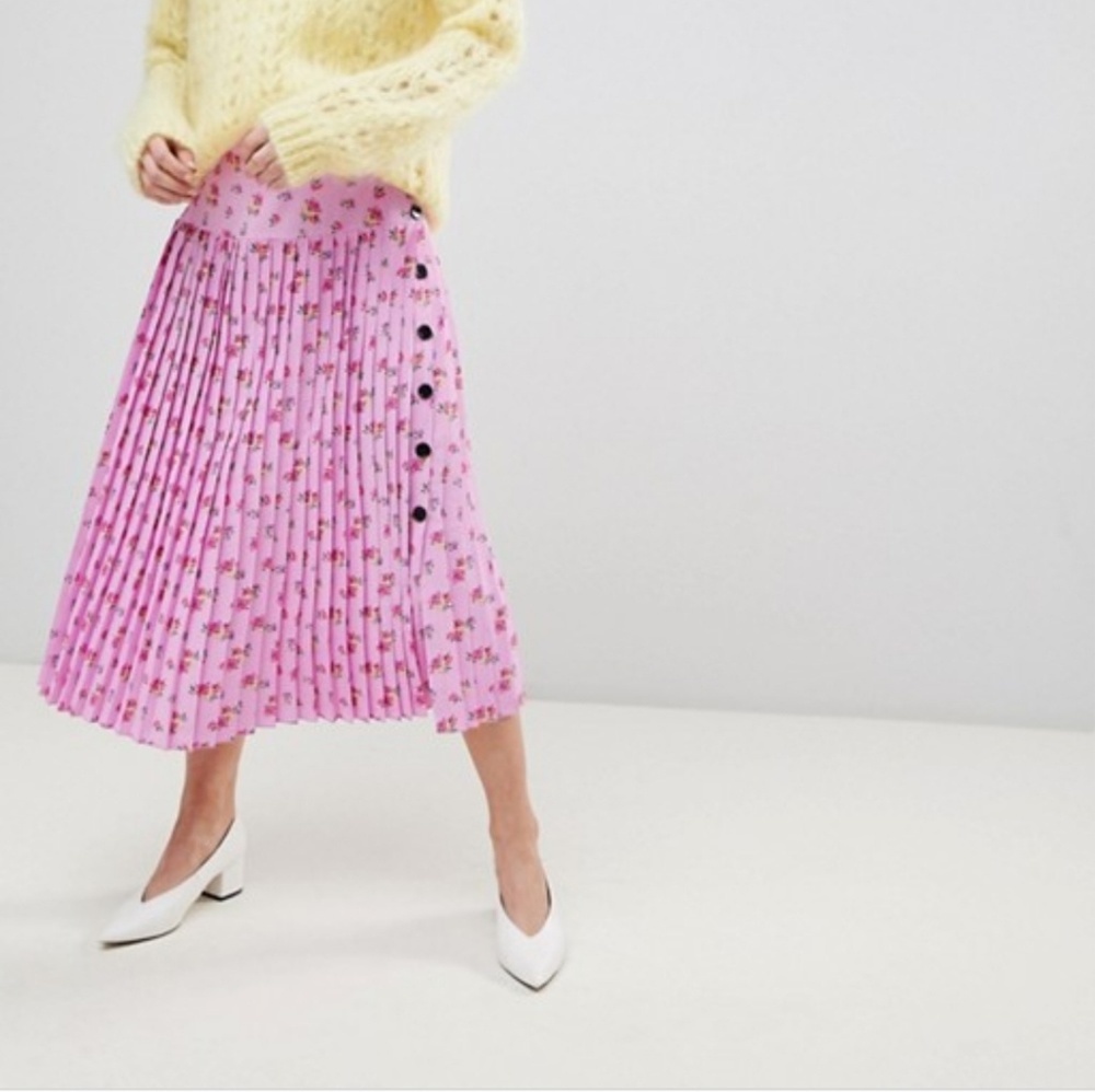 Asos Pleated floral skirt